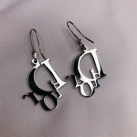 dior earrings logo|genuine christian Dior earrings.